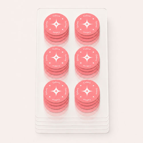 Celora Collagen Patches in pink on clear sheets